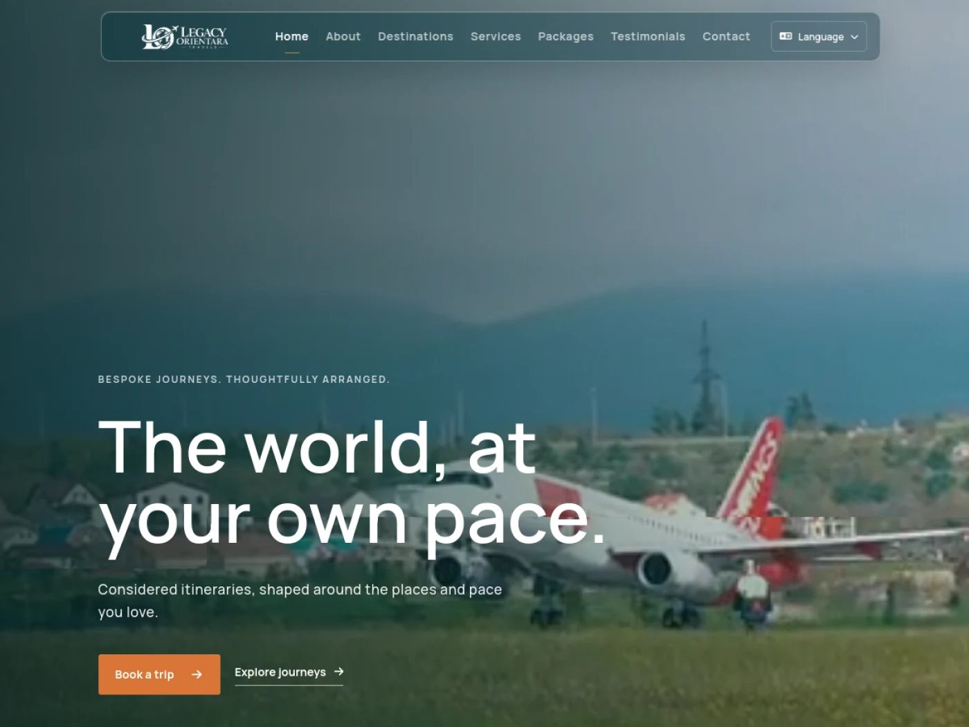 Legacy Orientara Travels website homepage
